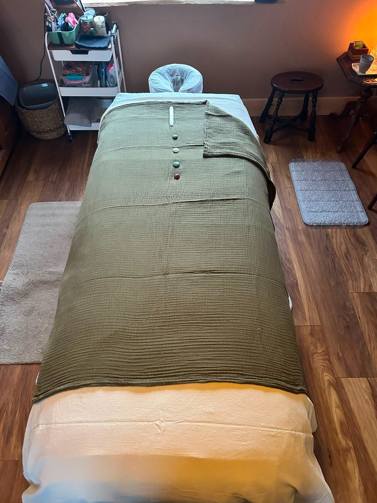 Massage table ready for a restful treatment
